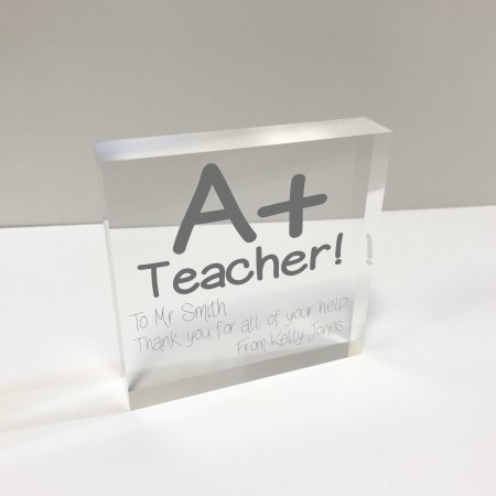4x4 Glass Token - A+ Teacher